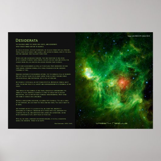 Desiderata - Wreath Nebula, Barnard 3, Milky Way Poster (Voorkant)