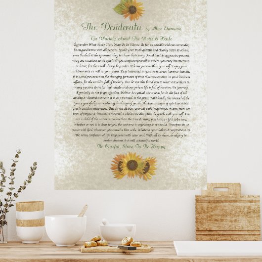 DESIDERATA Zonnebloemen Poster (Keuken)