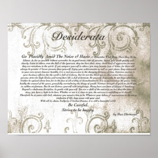 DESIDERATA Zorgvuldig Vampier Watermerk ontwerpen Poster