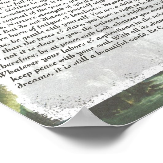 DESIDERATA Zorgvuldige palmbedekking Poster (Hoek)