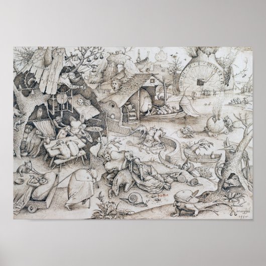 Desidia (Slote), Pieter Bruegel Poster (Voorkant)