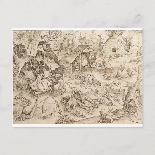 Desidia (Slote) van Pieter Bruegel de Ouderen Briefkaart (Voorkant)
