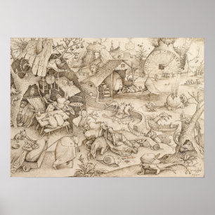 Desidia (Slote) van Pieter Bruegel de Ouderen Poster