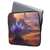 Desierto místico con ciudad futurista laptop sleeve (Voorkant Links)