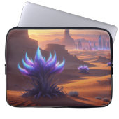 Desierto místico con ciudad futurista laptop sleeve (Voorkant)