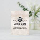 Design 101: Comic Sans is nooit een aanvaardbaar l Briefkaart (Staand voorkant)