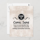 Design 101: Comic Sans is nooit een aanvaardbaar l Briefkaart (Voorkant / Achterkant)