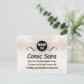 Design 101: Comic Sans is nooit een aanvaardbaar l Briefkaart (Staand voorkant)