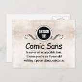 Design 101: Comic Sans is nooit een aanvaardbaar l Briefkaart (Voorkant / Achterkant)