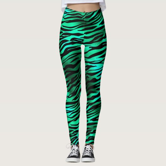 Design 10 uit de Emerald and Gold Safari-reeks Leggings (Voorkant)