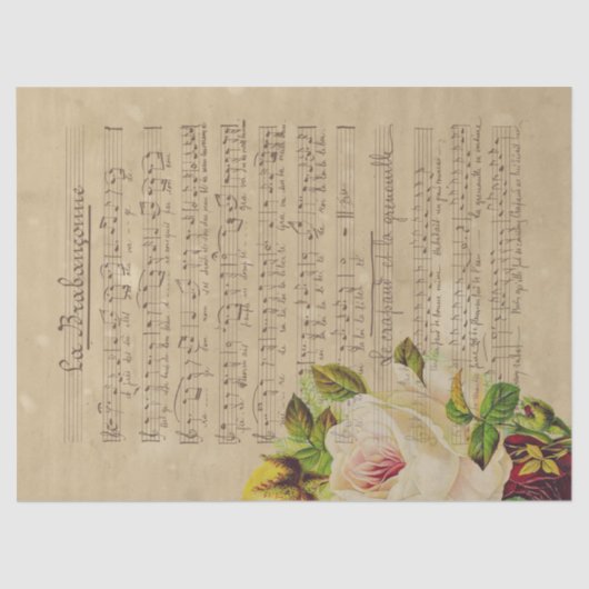 Design 13 van de Muziek en van de Reeks van Rozen Tissuepapier (Voorkant)