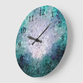 Design 15 Blue Blauwgroen Green Aqua Mosaic Digita Grote Klok (Hoek)