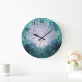 Design 15 Blue Blauwgroen Green Aqua Mosaic Digita Grote Klok (Huis)