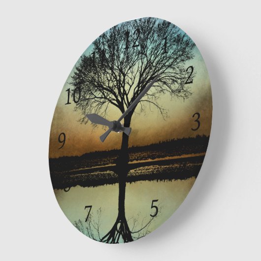 design 178 Tree Silhouette Grote Klok (Hoek)