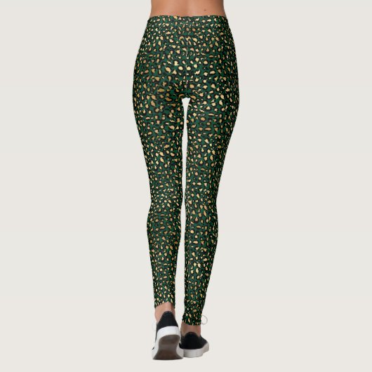 Design 1 uit de Emerald and Gold Safari-reeks Leggings (Achterkant)