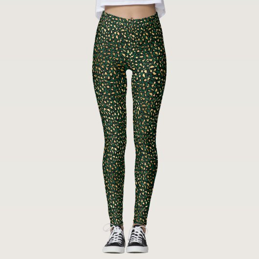 Design 1 uit de Emerald and Gold Safari-reeks Leggings (Voorkant)