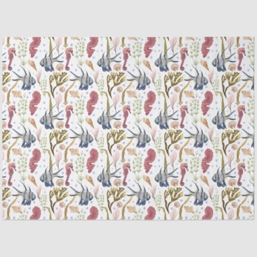 Design 1 van de Mariene Life-serie Tissuepapier (Voorkant)