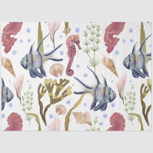 Design 21-weefselpapier voor de serie Marine Life  Tissuepapier (Voorkant)