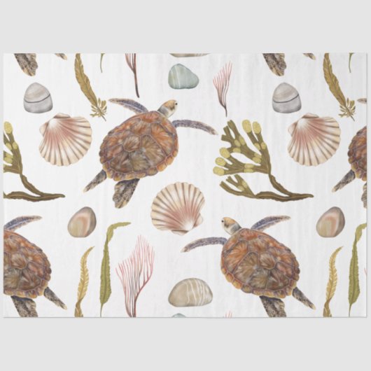 Design 22-weefselpapier uit de serie Marine Life S Tissuepapier (Voorkant)