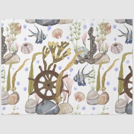 Design 24-weefselpapier uit de serie Marine Life S Tissuepapier (Voorkant)
