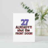 design 27-jarig bestaan briefkaart (Staand voorkant)