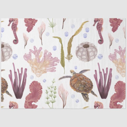 Design 29-weefselpapier uit de serie Marine Life S Tissuepapier (Voorkant)