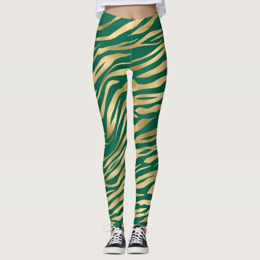 Design 2 uit de Emerald and Gold Safari-reeks Leggings (Voorkant)