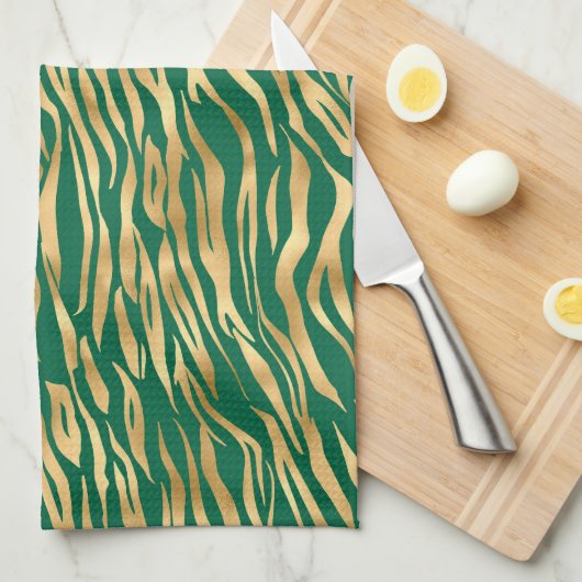 Design 2 uit de Emerald and Gold Safari-reeks Theedoek (Quarter Fold)