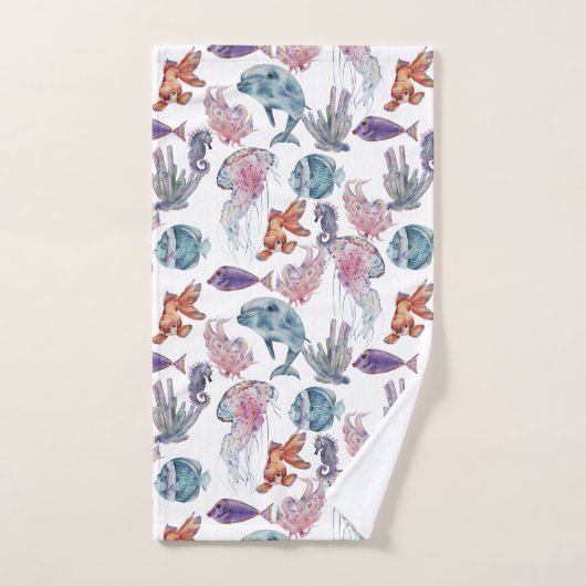 Design 2 van de Samenstelling van de Waterverf ond Bad Handdoek (Handdoek)