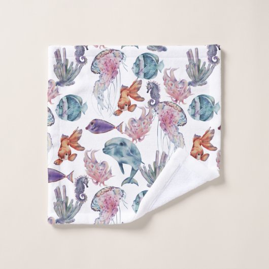 Design 2 van de Samenstelling van de Waterverf ond Bad Handdoek (Wasdoekje)