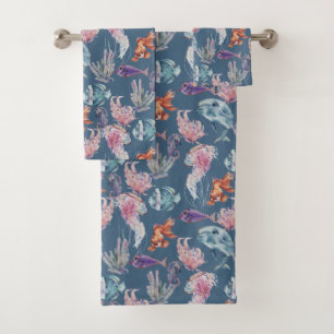 Design 2 van de Samenstelling van de Waterverf ond Bad Handdoek
