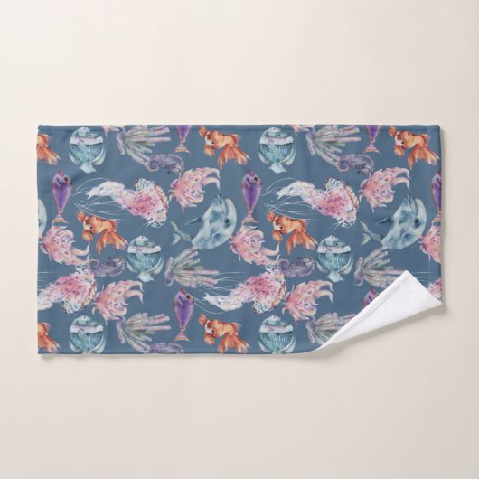 Design 2 van de Samenstelling van de Waterverf ond Bad Handdoek (Handdoek)