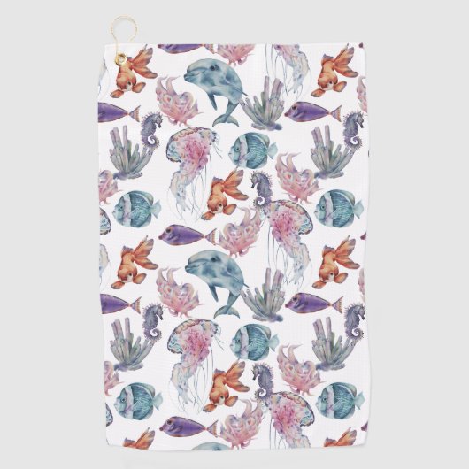 Design 2 van de Samenstelling van de Waterverf ond Golfhanddoek (Voorkant)