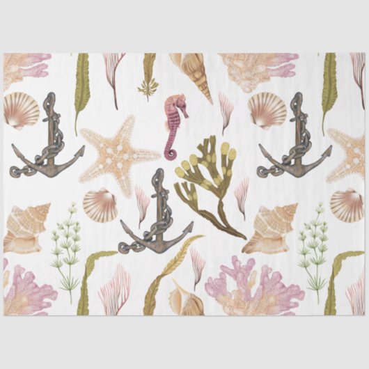 Design 34-weefselpapier voor de serie Marine Life  Tissuepapier (Voorkant)