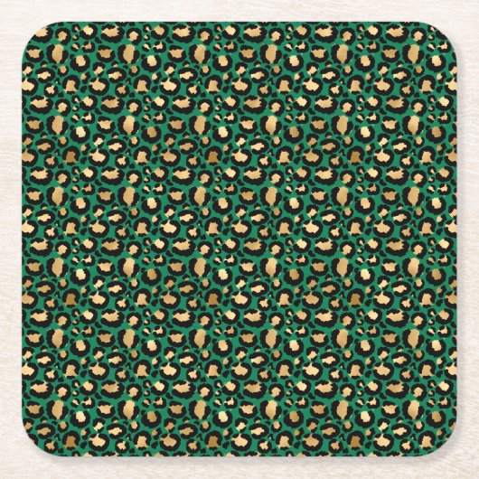 Design 3 uit de Emerald and Gold Safari-reeks Kartonnen Onderzetters (Voorkant)