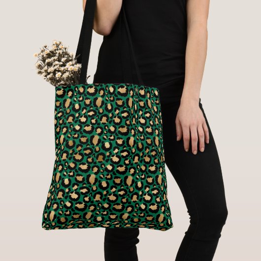 Design 3 uit de Emerald and Gold Safari-reeks Tote Bag (Dichtbij)