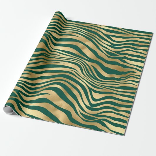 Design 4 uit de Emerald and Gold Safari-reeks Cadeaupapier (Uitgerold)
