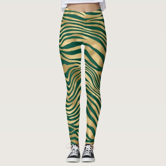 Design 4 uit de Emerald and Gold Safari-reeks Leggings (Voorkant)