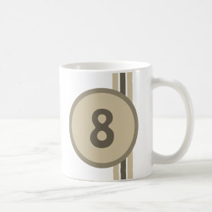 Design 8 in beige op zand met strepen koffiemok
