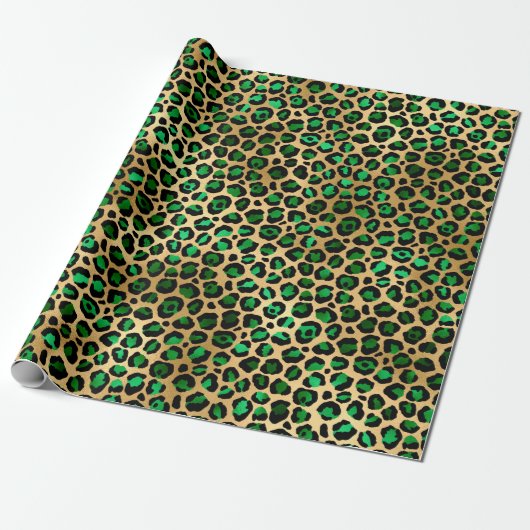 Design 8 uit de Emerald and Gold Safari-reeks Cadeaupapier (Uitgerold)