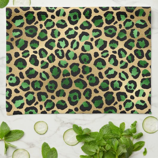 Design 8 uit de Emerald and Gold Safari-reeks Theedoek (Gevouwen)