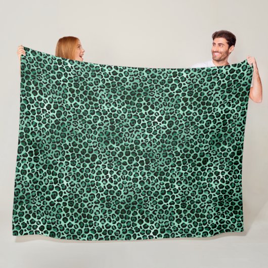 Design 9 uit de Emerald and Gold Safari-reeks Fleece Deken (In situ)