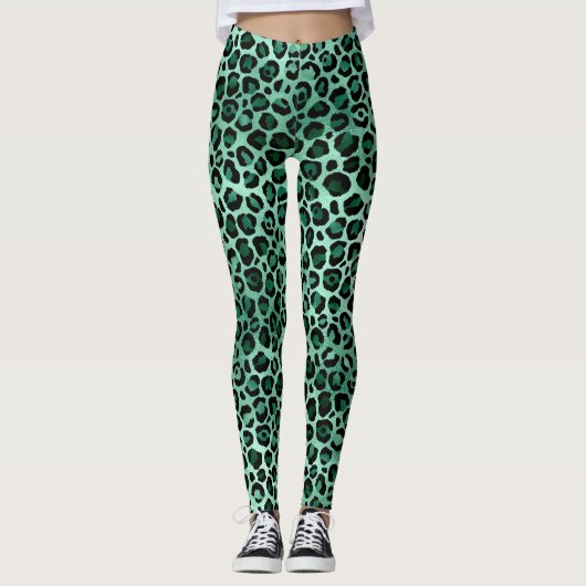 Design 9 uit de Emerald and Gold Safari-reeks Leggings (Voorkant)
