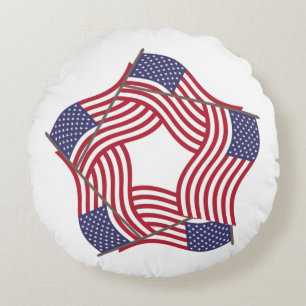 Design aan beide zijden met Patriottische Amerikaa Rond Kussen