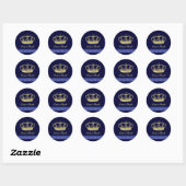 Design - blauw ronde sticker (Vel)
