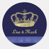 Design - blauw ronde sticker (Voorkant)