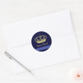 Design - blauw ronde sticker (Envelop)