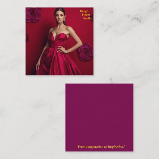 Design Bloom Studio Business Card Vierkante Visitekaartje (Voorkant / Achterkant)