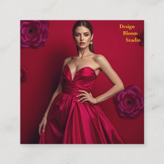 Design Bloom Studio Business Card Vierkante Visitekaartje (Voorkant)