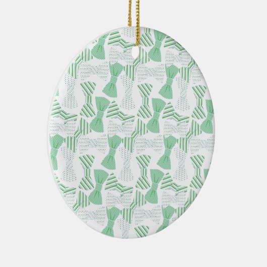 Design BOWTIES Green and Blue Bow Stropdas Keramisch Ornament (Rechts)